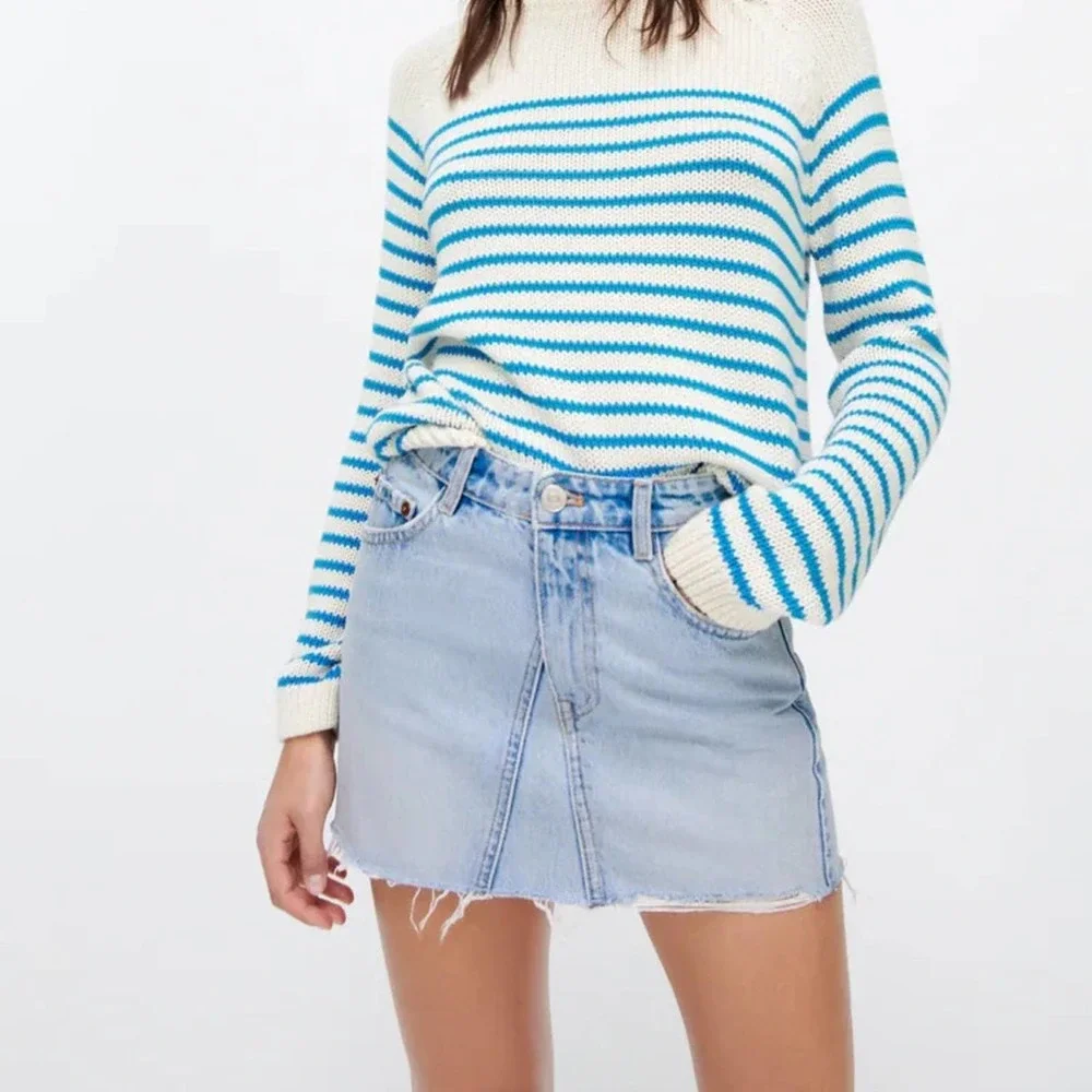 Zara ASYMMETRIC DENIM SKIRT - Picture 3 of 8